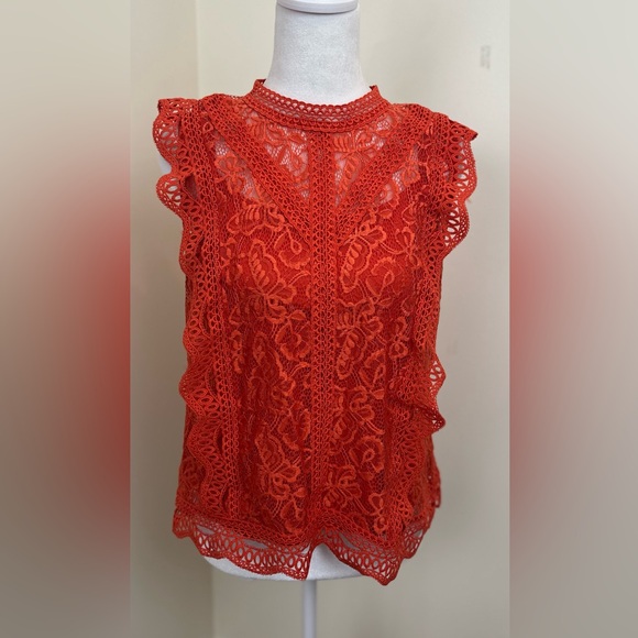 Adiva Tops - Women's Adiva Sleeveless Orange/Reddish
Lace Top & Tank Size Medium